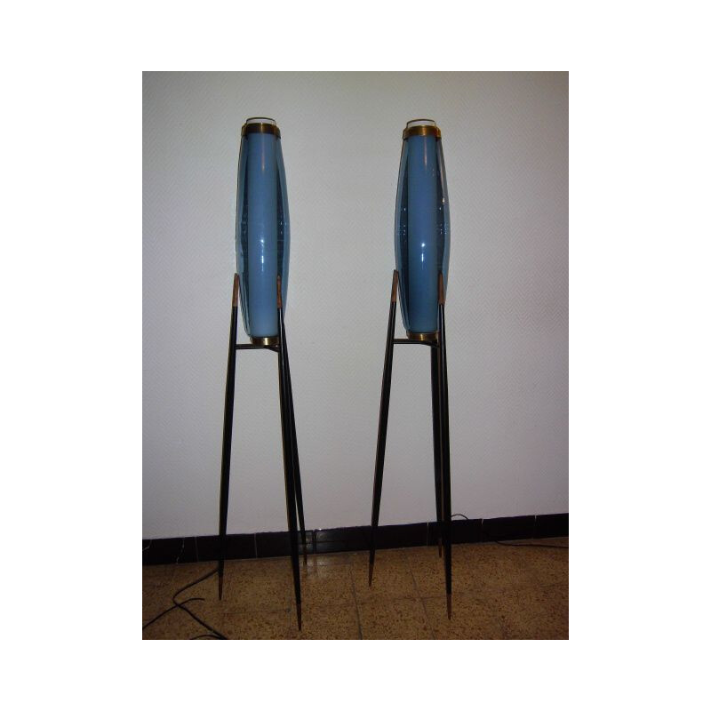 Paire de lampadaires fusées vintage de Svend Aage Holm Sorensen