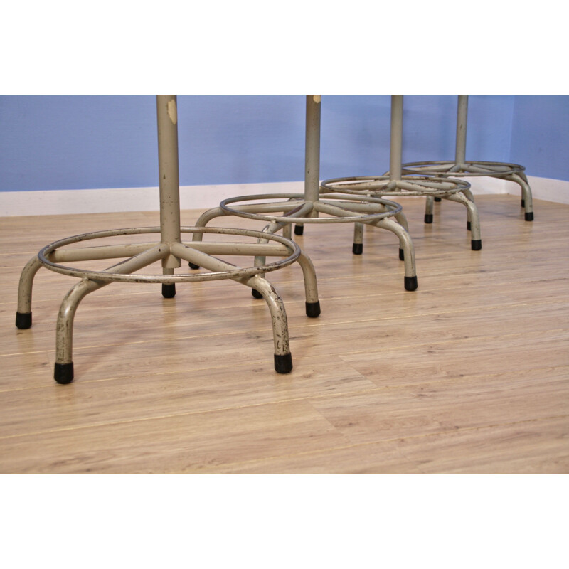 Set of 4 Dutch industrial architect drawing stools, 1960