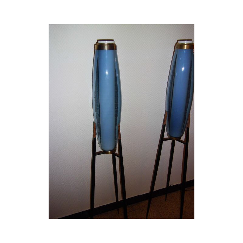 Paire de lampadaires fusées vintage de Svend Aage Holm Sorensen