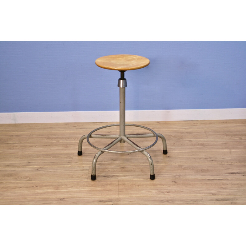 Set of 4 Dutch industrial architect drawing stools, 1960