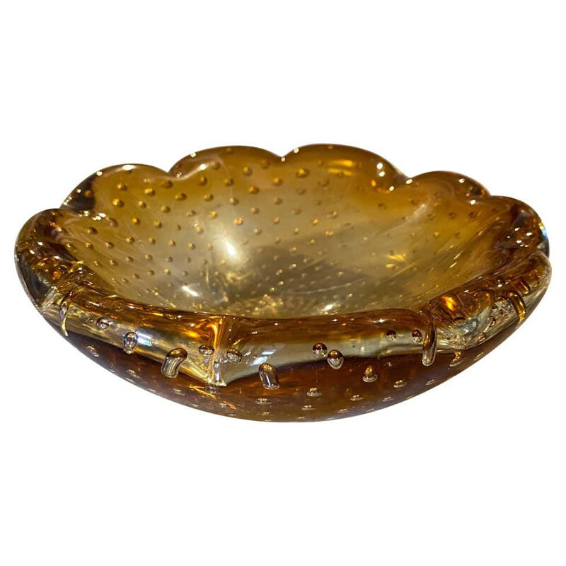 Mid-century brown Murano glass ashtray, Italy 1970s