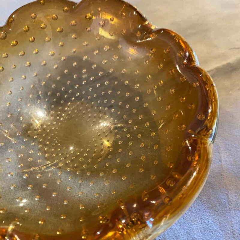 Mid-century brown Murano glass ashtray, Italy 1970s