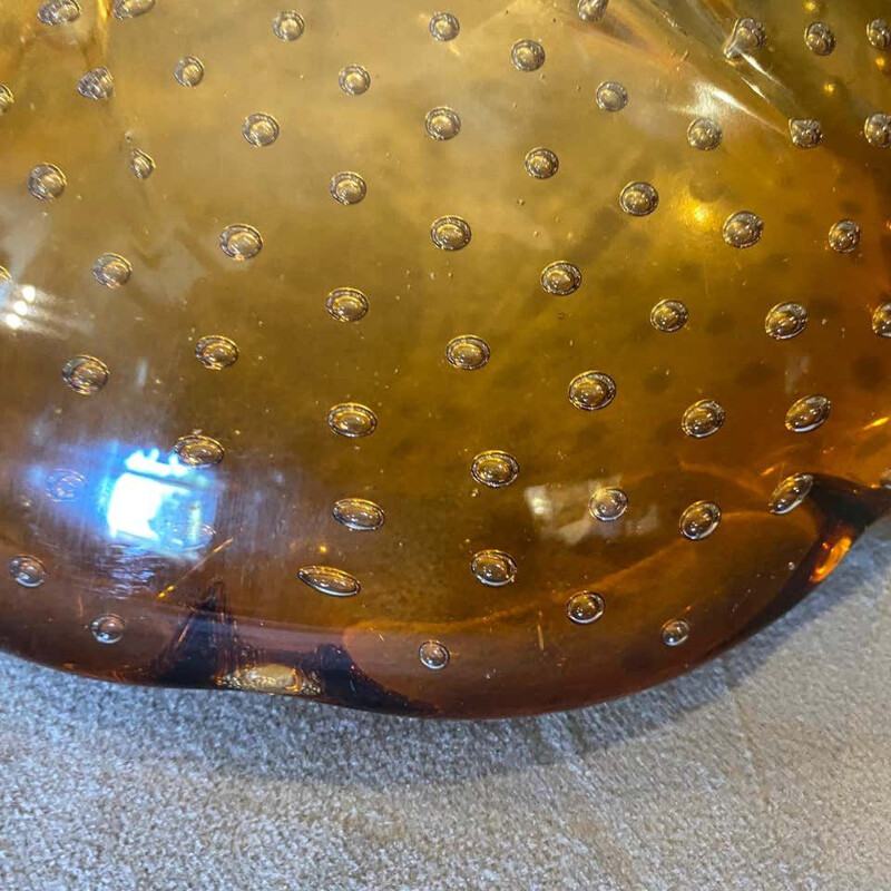 Mid-century brown Murano glass ashtray, Italy 1970s