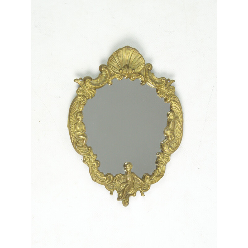 Miroir vintage dans un cadre en laiton, 1960