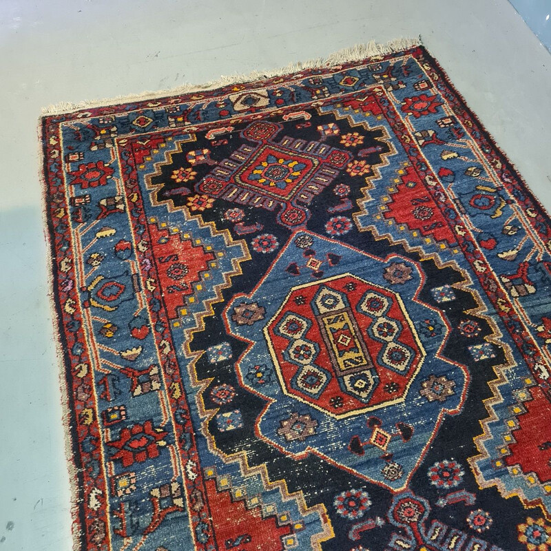 Vintage Persian wool Zenjan rug