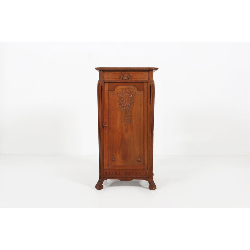 Vintage Art Nouveau wood night stand, 1910