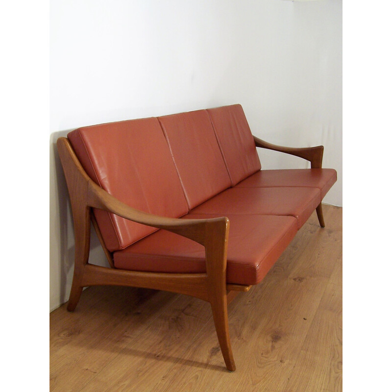 De Ster Gelderland sofa in teak and leather - 1950s