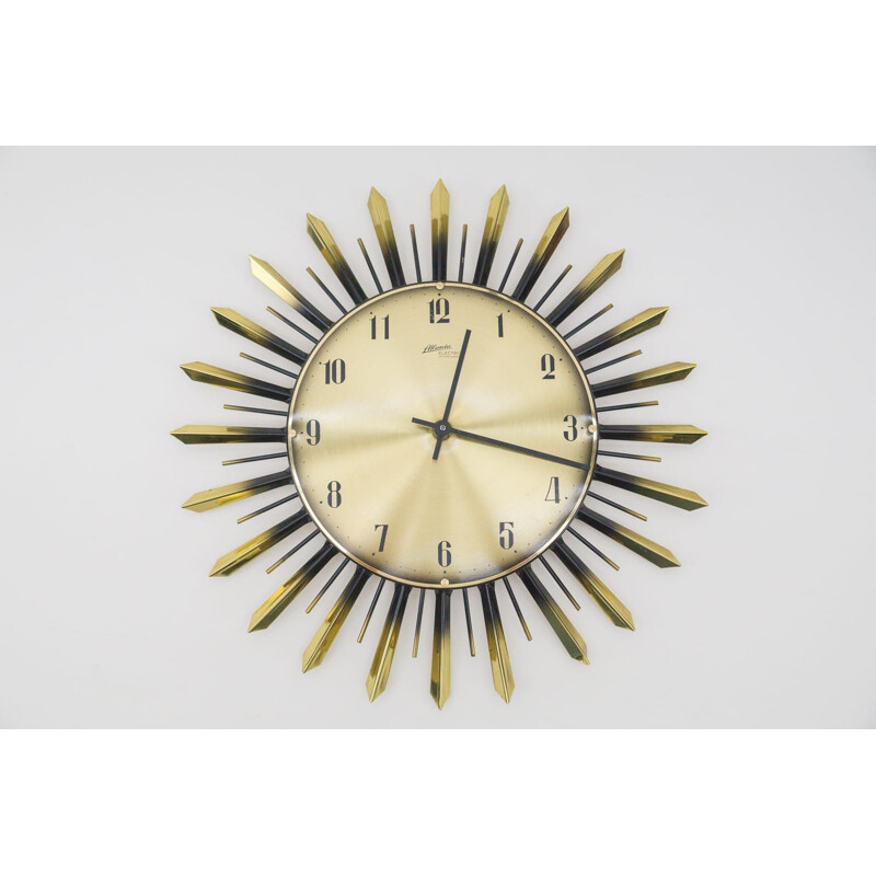 Horloge murale vintage Sunburst par Atlanta Electric, Allemagne 1960