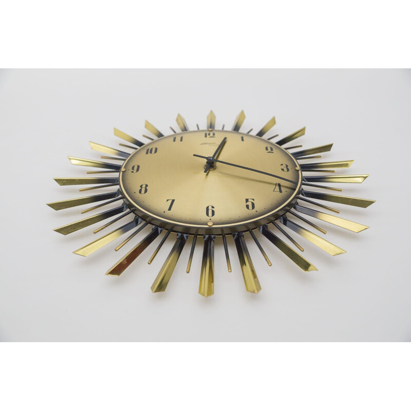 Reloj de pared Vintage Sunburst de Atlanta Electric, Alemania 1960