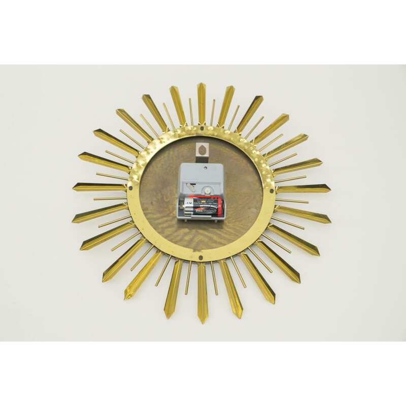 Vintage Sunburst wall clock by Atlanta Electric, Germany 1960s