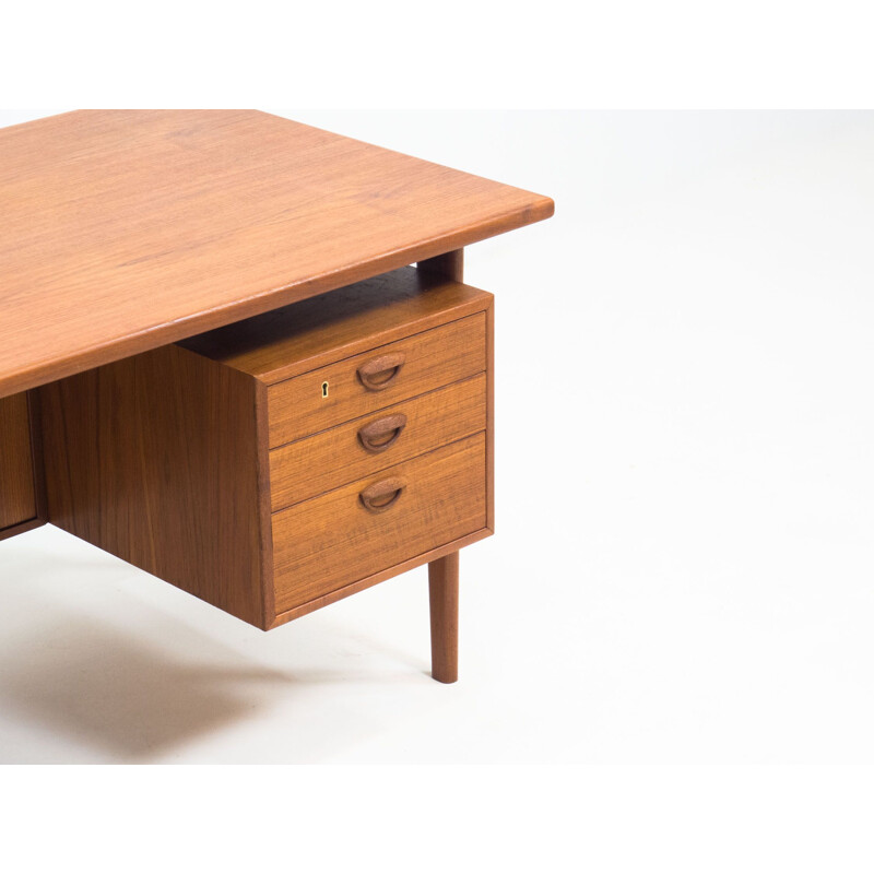 Vintage "Fm60" teak desk by Kai Kristiansen for Feldballes Møbelfabrik, Denmark