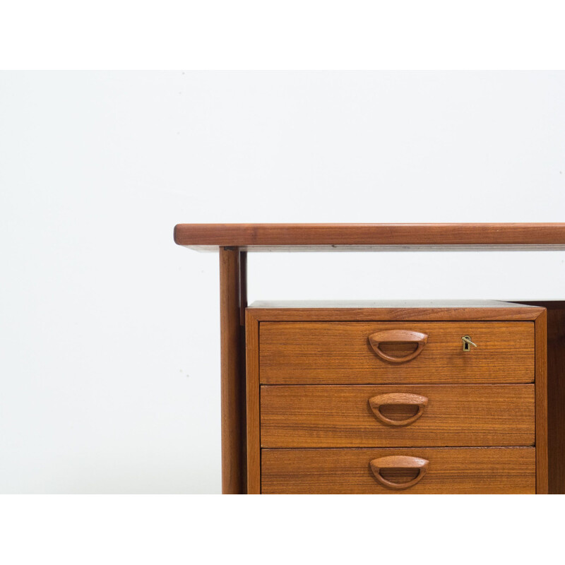 Vintage "Fm60" teak desk by Kai Kristiansen for Feldballes Møbelfabrik, Denmark