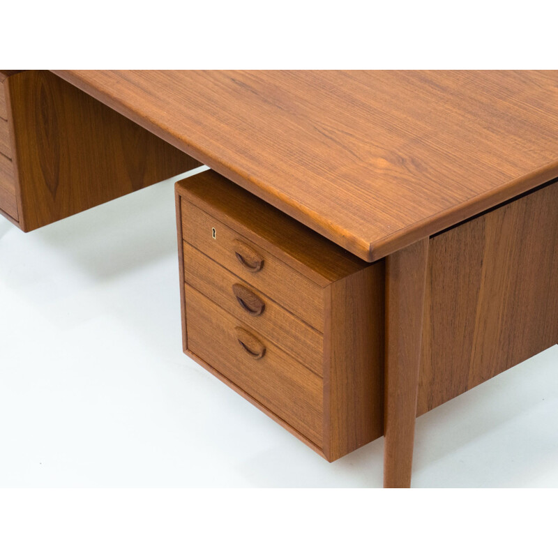 Vintage "Fm60" teak desk by Kai Kristiansen for Feldballes Møbelfabrik, Denmark