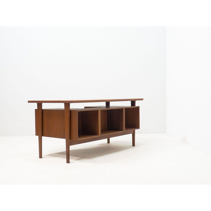 Vintage "Fm60" teak desk by Kai Kristiansen for Feldballes Møbelfabrik, Denmark