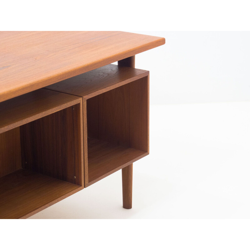 Vintage "Fm60" teak desk by Kai Kristiansen for Feldballes Møbelfabrik, Denmark