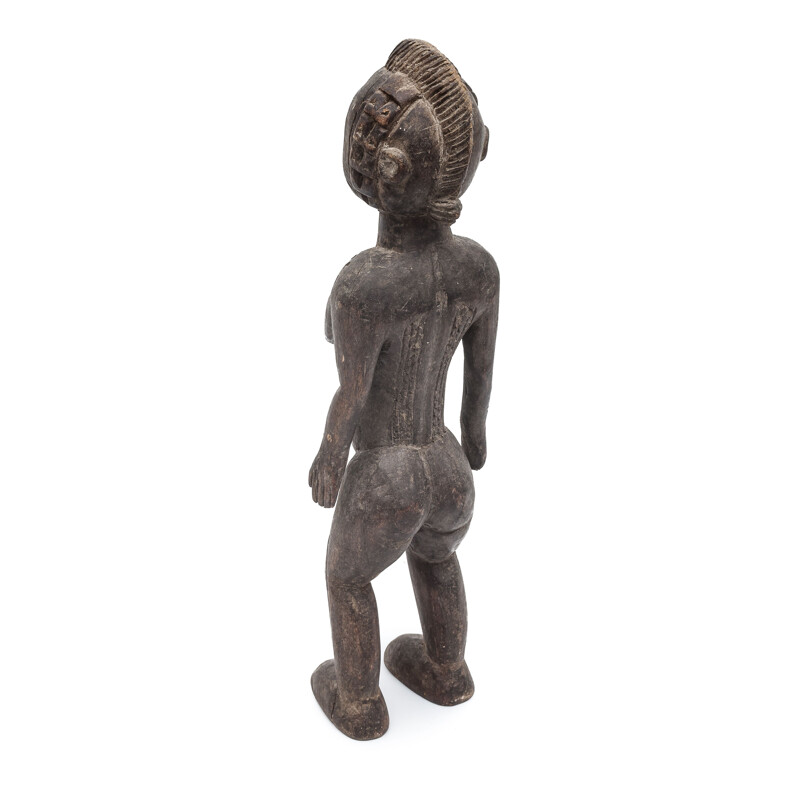 Vintage female Dogon wooden statue, 1950