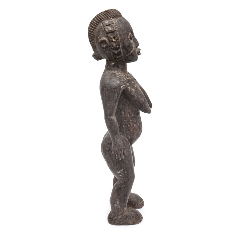 Vintage female Dogon wooden statue, 1950