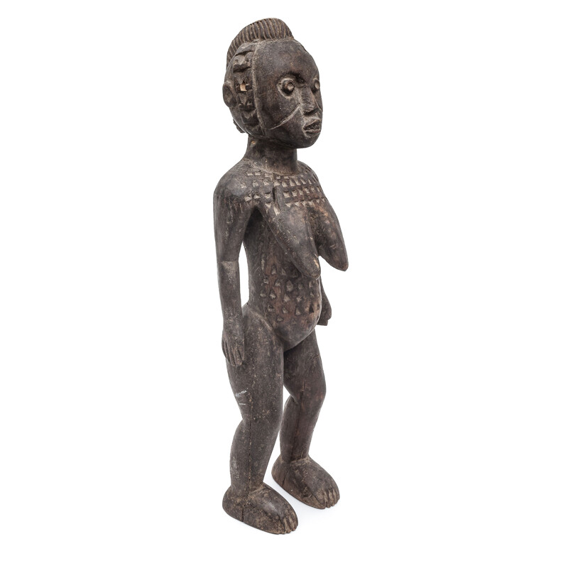 Statua femminile Dogon d'epoca in legno, 1950