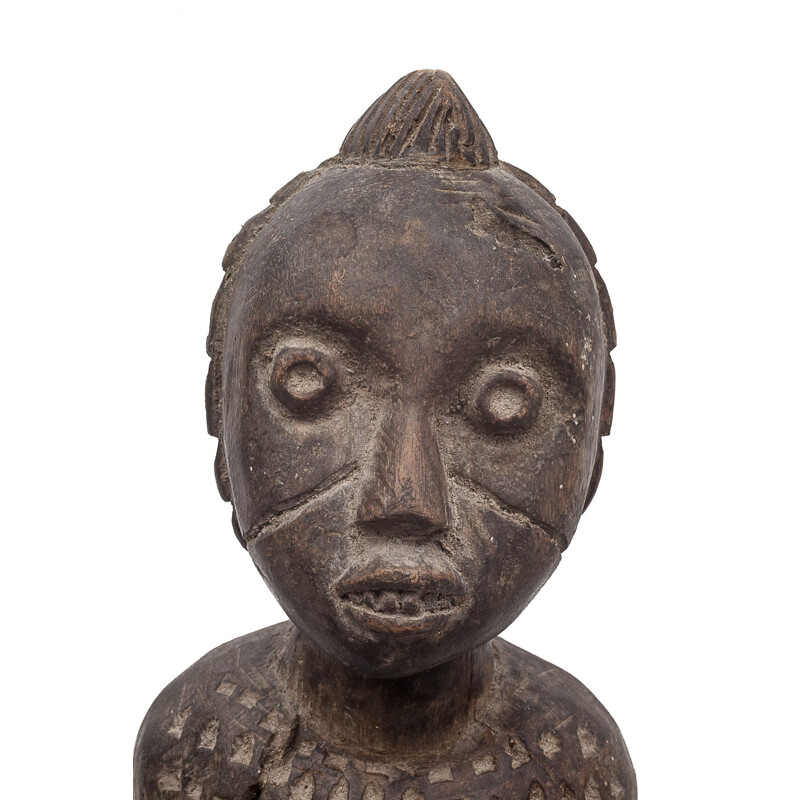 Vintage female Dogon wooden statue, 1950