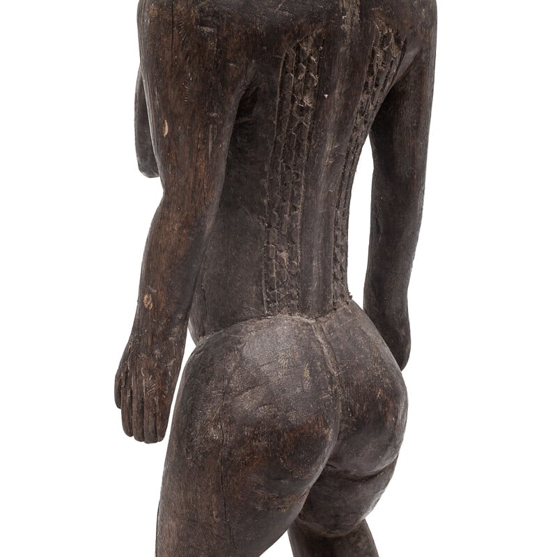 Statua femminile Dogon d'epoca in legno, 1950