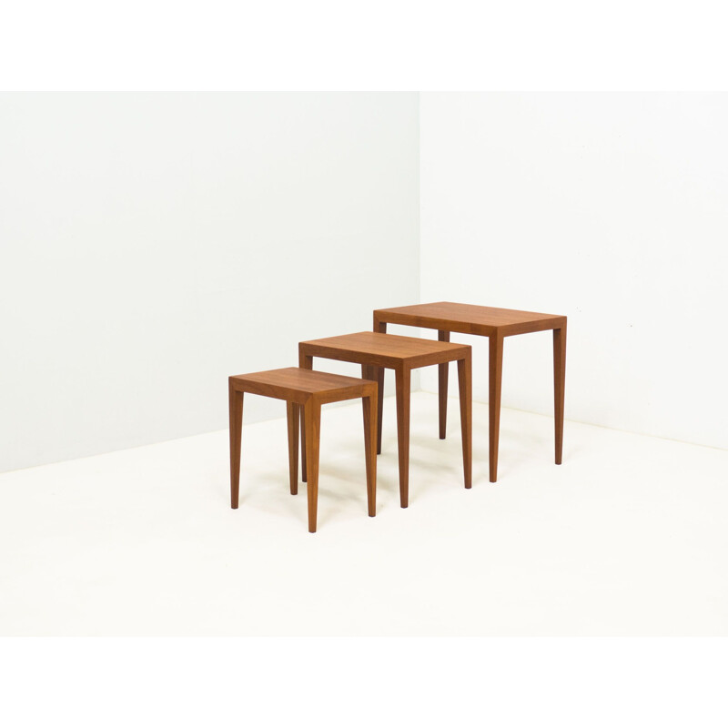 Vintage teak nesting tables by Severin Hansen for Haslev Møbelsnedkeri, Denmark