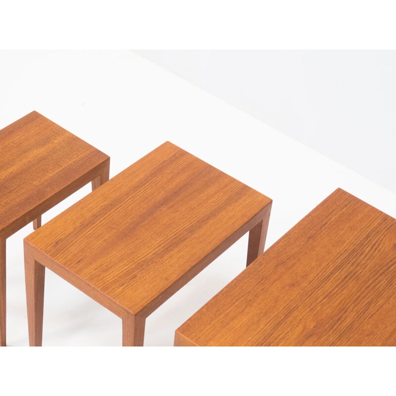 Vintage teak nesting tables by Severin Hansen for Haslev Møbelsnedkeri, Denmark