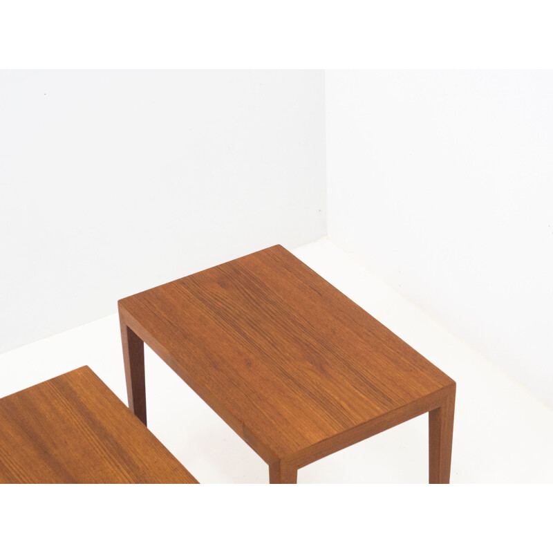 Vintage teak nesting tables by Severin Hansen for Haslev Møbelsnedkeri, Denmark