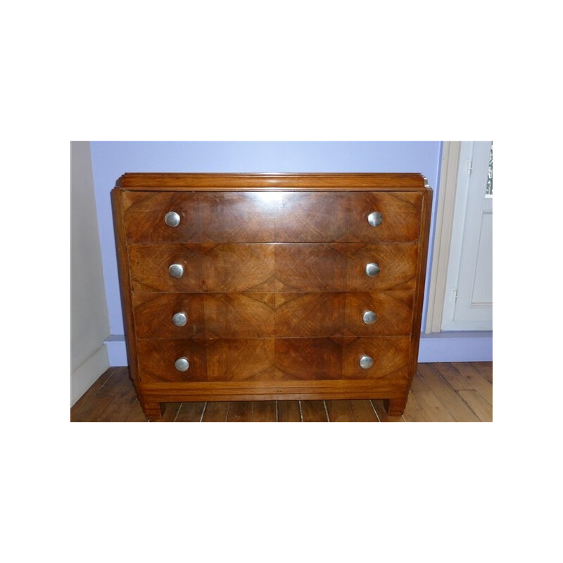 Commode en placage de ronce de noyer - 1930