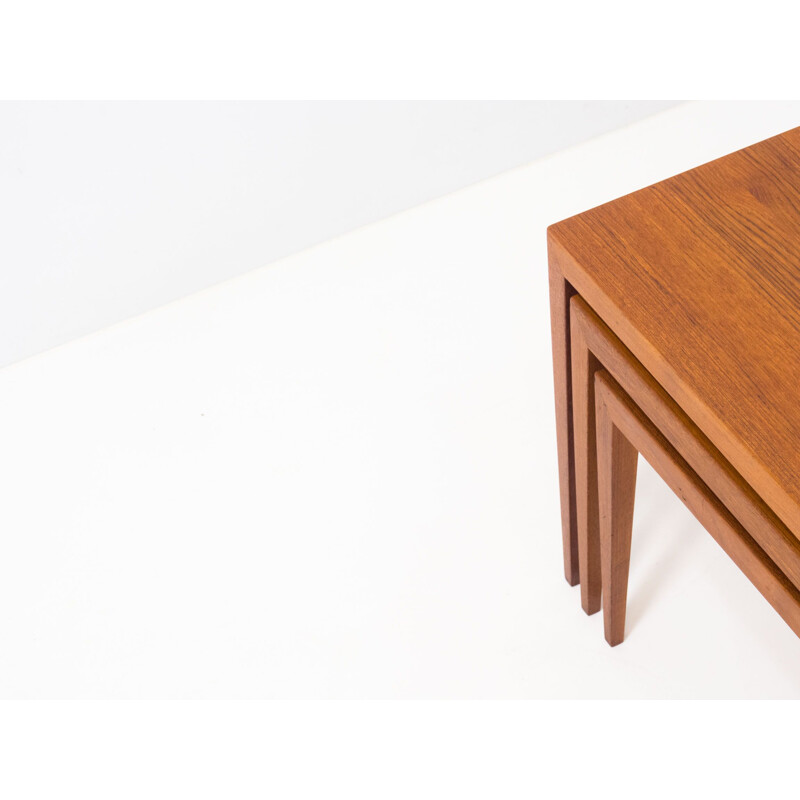 Vintage teak nesting tables by Severin Hansen for Haslev Møbelsnedkeri, Denmark