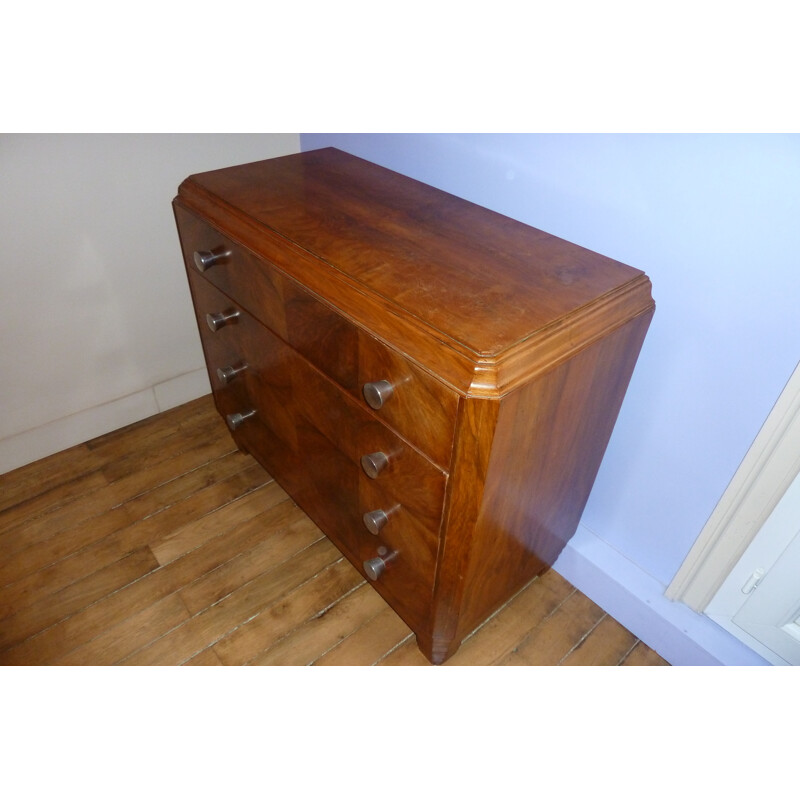 Chest of drawer in walnut burl veneer - 1930s