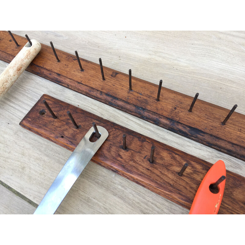 Vintage coat rack in solid oak