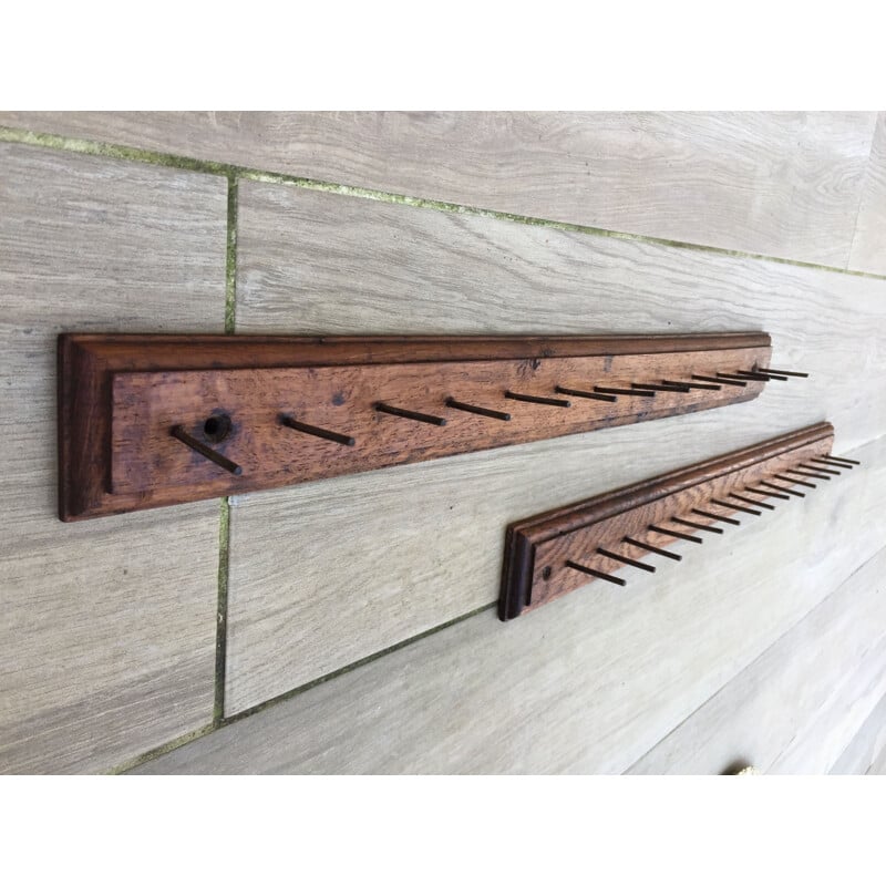 Vintage coat rack in solid oak