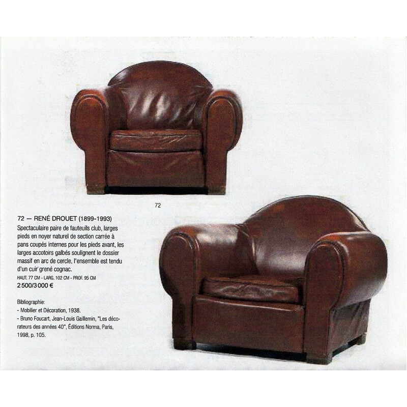 Pair of club chairs in alcantara - 1980s