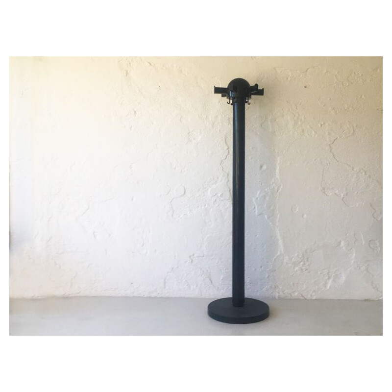 Vintage black plastic rotative coat rack, 1970s