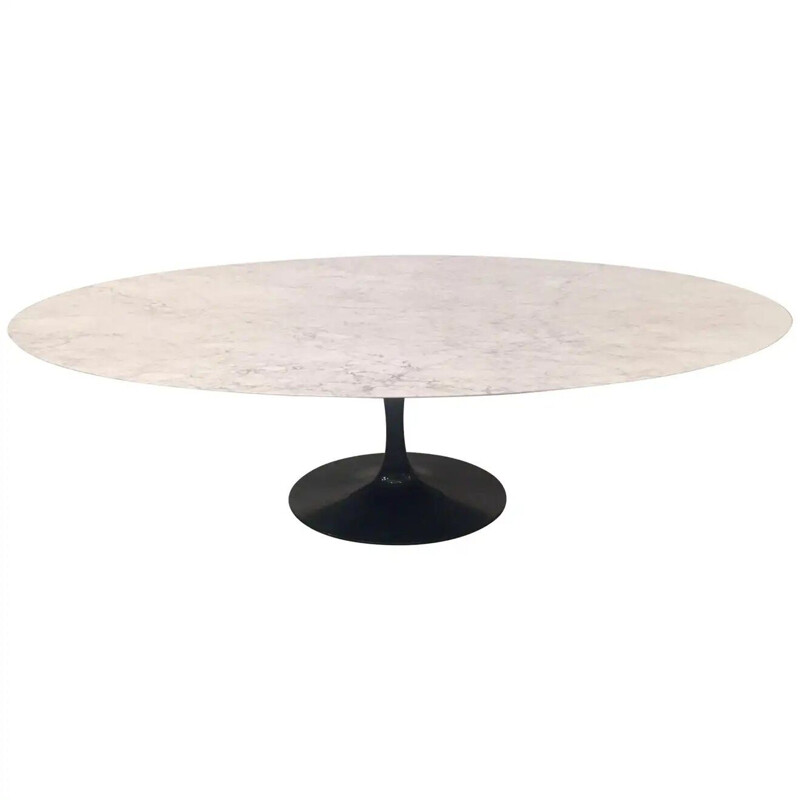 Vintage oval marble table by Eero Saarinen for Knoll