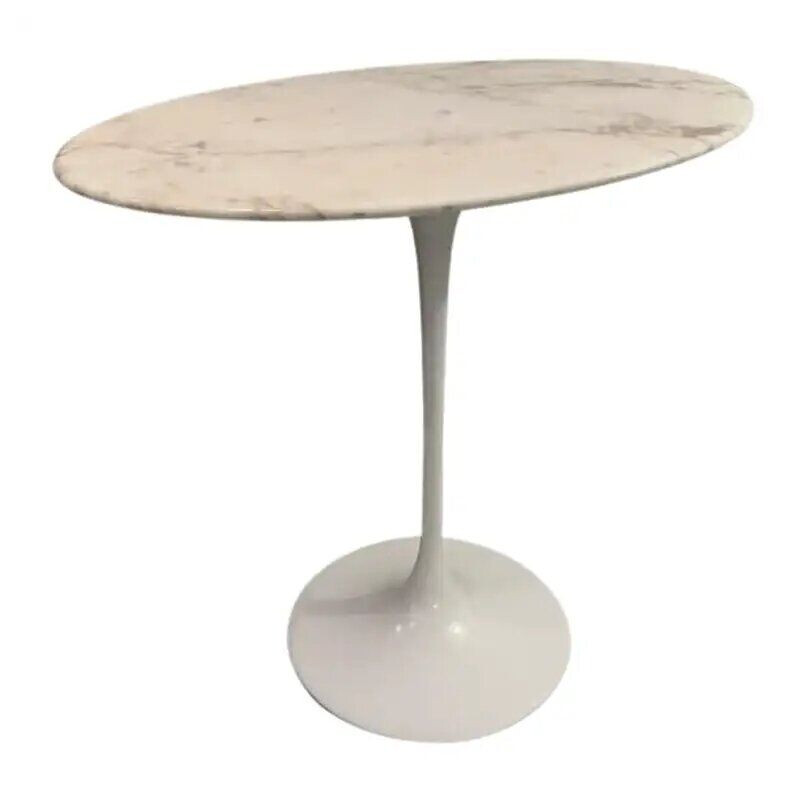 Vintage oval marble pedestal table by Eero Saarinen for Knoll, 1970