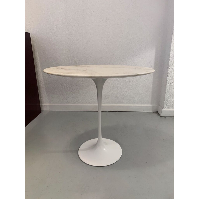Vintage oval marble pedestal table by Eero Saarinen for Knoll, 1970