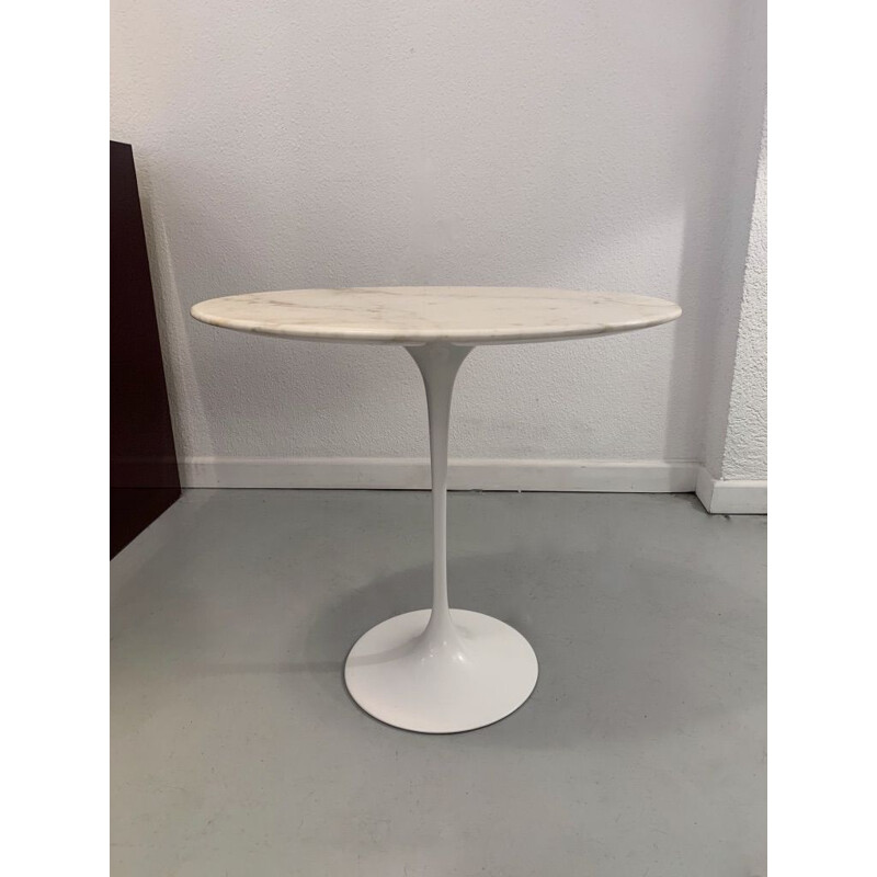 Vintage ovale marmeren kolomtafel van Eero Saarinen voor Knoll, 1970