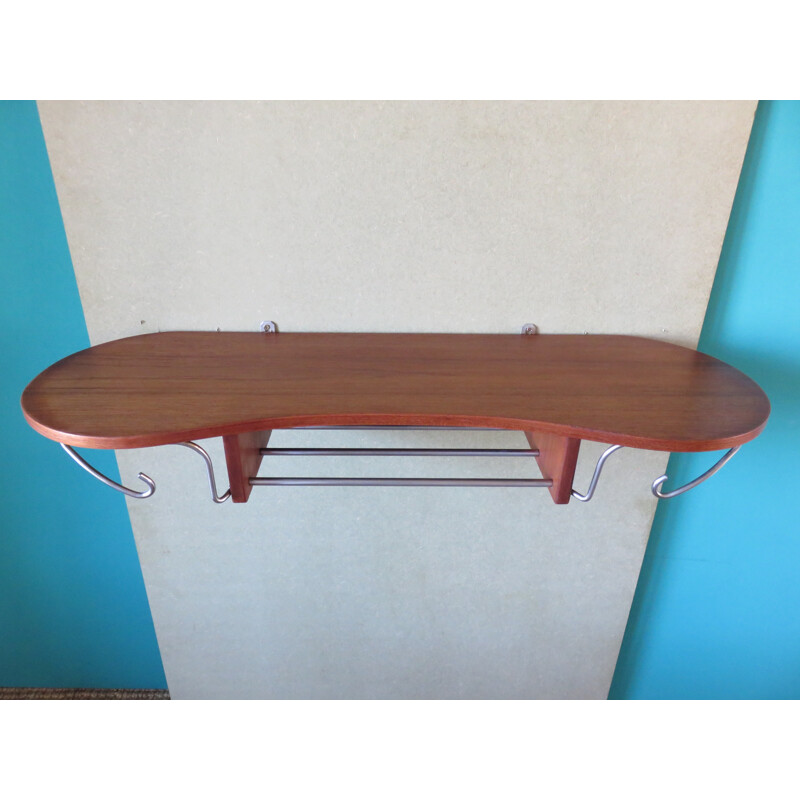 Appendiabiti e cappelliere vintage in teak, 1960