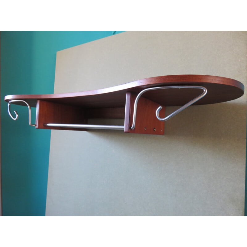 Vintage teak hat and coat rack, 1960