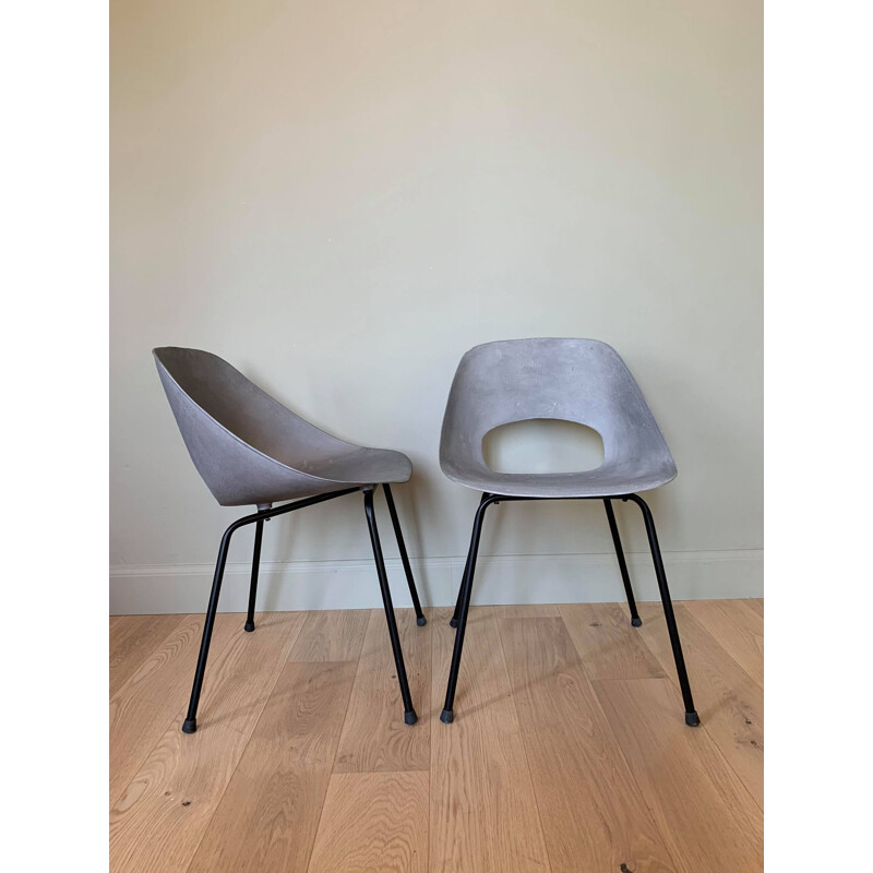 Pair of mid-century aluminium chairs by Pierre Guariche for Steiner, France 1953