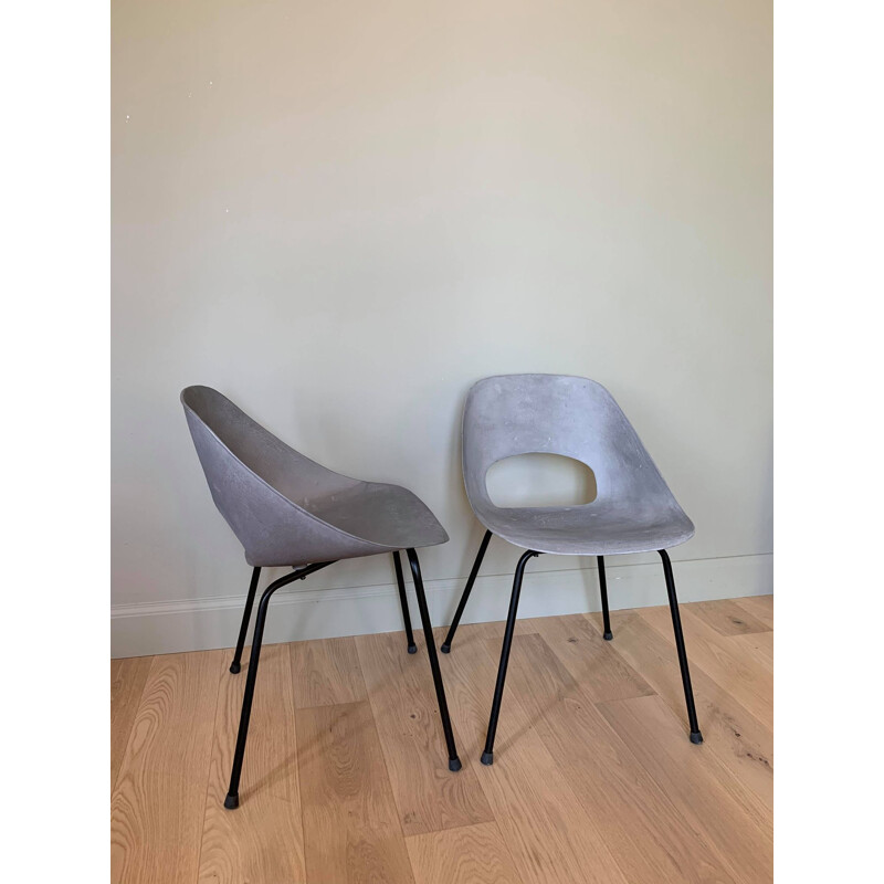 Pair of mid-century aluminium chairs by Pierre Guariche for Steiner, France 1953