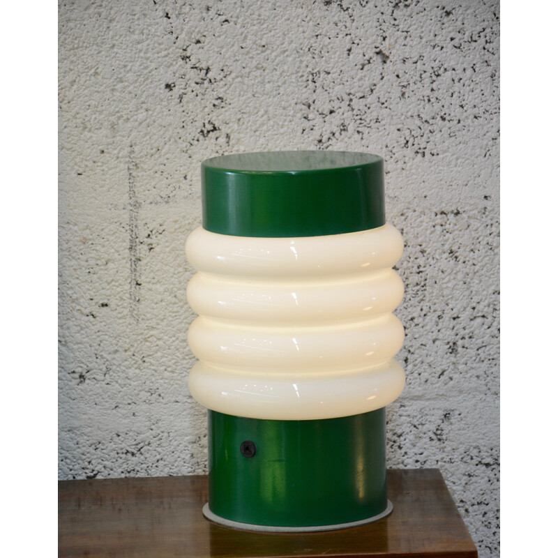 Lita table lamp in green lacquered metal and glass - 1960s