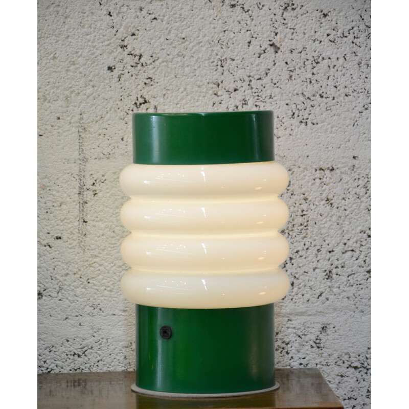 Lita table lamp in green lacquered metal and glass - 1960s