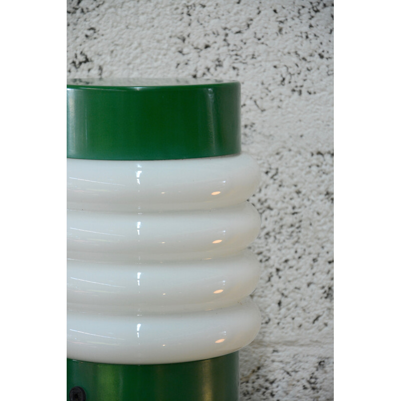 Lita table lamp in green lacquered metal and glass - 1960s