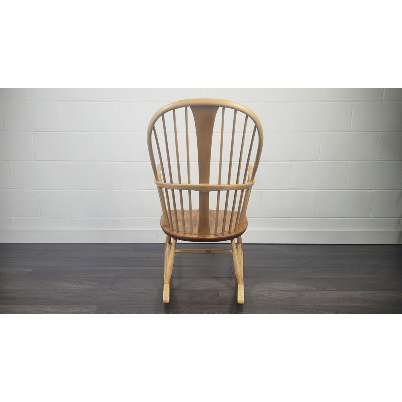 Vintage Ercol elmwood & beechwood rocking chair, 1960s