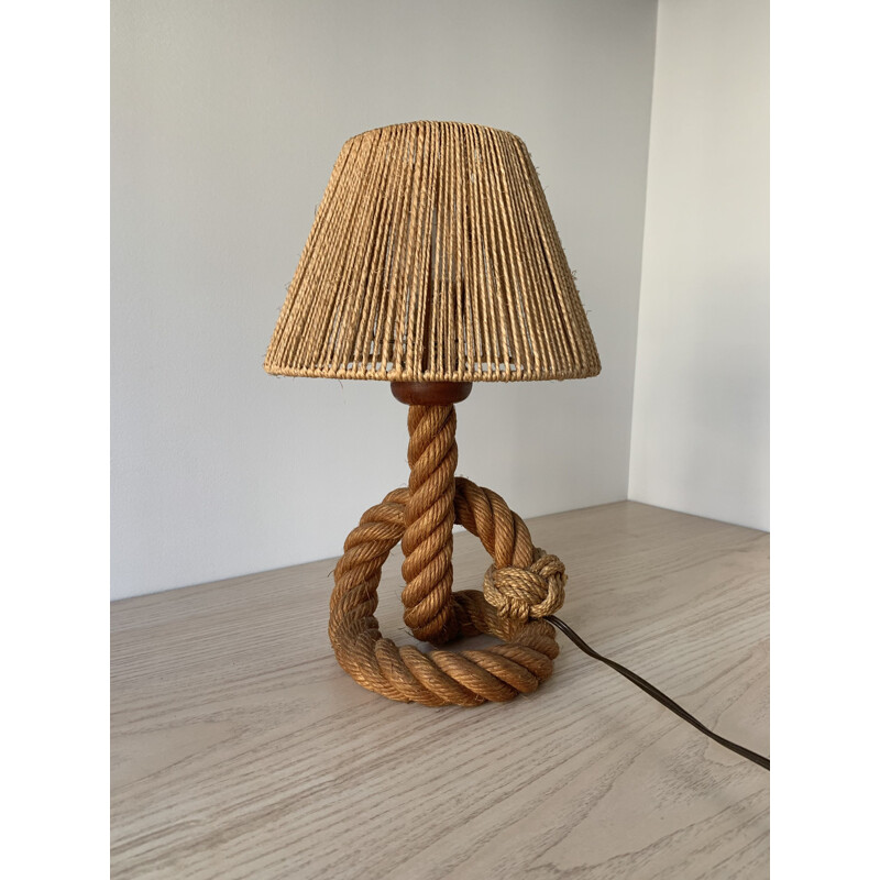 Vintage rope lamp by Audoux Minet, 1950