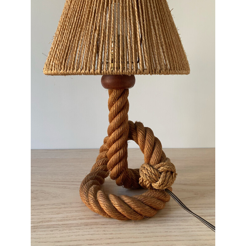 Vintage rope lamp by Audoux Minet, 1950