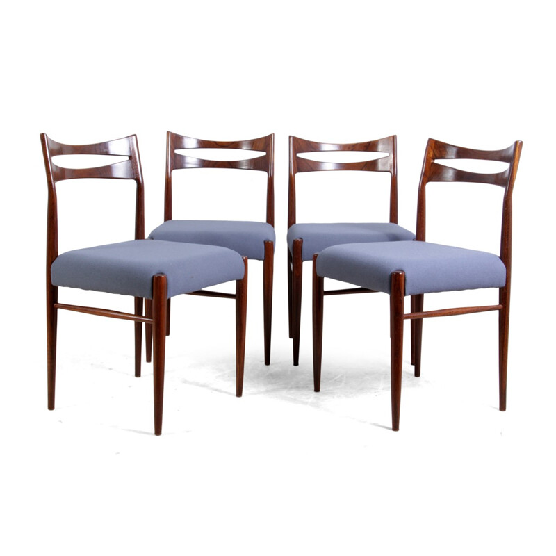 Set of four Danish dining chairs in rosewood - 1950s
