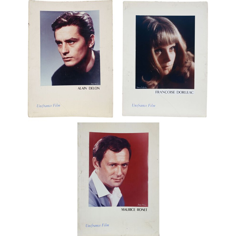 Set of 3 vintage photographic portraits of Sam Levin for Unifrance, 1960